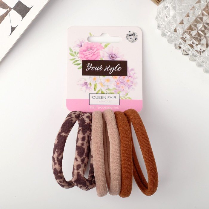 Резинка для волос "Спорт шик" (набор 6 шт) пятна, 6 см, коричневый
Резинка для волос "Спорт шик" (набор 6 шт) пятна, 6 см, коричневый