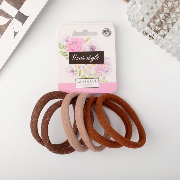 Резинка для волос "Спорт шик" (набор 6 шт) треск, 6 см, коричневый
Резинка для волос "Спорт шик" (набор 6 шт) треск, 6 см, коричневый