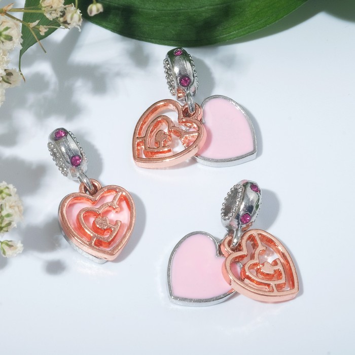 Подвеска "Лабиринт" к сердцу, цвет розовый в серебристо-золотом
Подвеска "Лабиринт" к сердцу, цвет розовый в серебристо-золотом