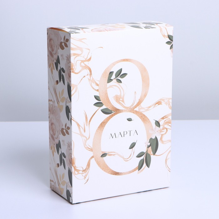 Коробка складная «8 марта, золото», 16 × 23 × 7.5 см
Коробка складная «8 марта, золото», 16 × 23 × 7.5 см