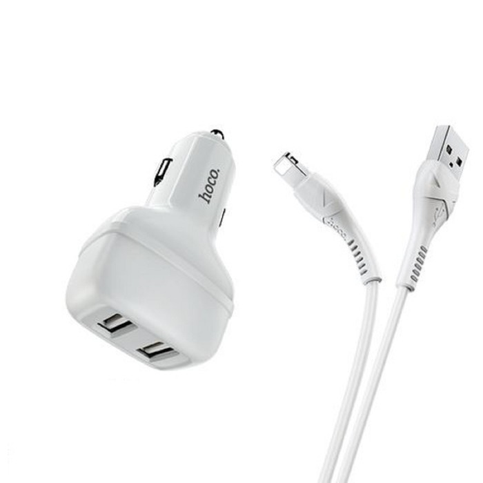 Автомобильное зарядное устройство Hoco Z36, 2хUSB, 2.4 А, кабель Lightning, 1 м, белое
Автомобильное зарядное устройство Hoco Z36, 2хUSB, 2.4 А, кабель Lightning, 1 м, белое