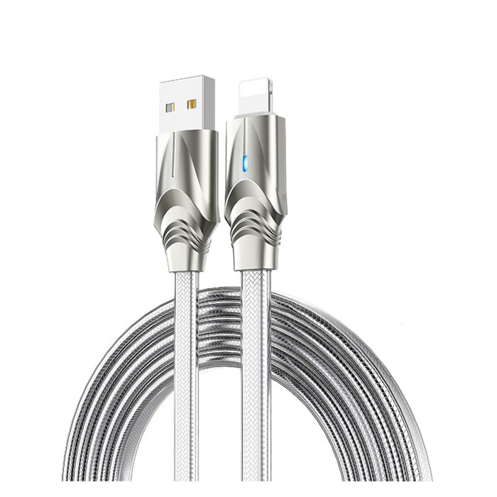 Кабель Borofone BU12, USB - Lightning, 2.4 А, 1.2 м, металл, серебристый
Кабель Borofone BU12, USB - Lightning, 2.4 А, 1.2 м, металл, серебристый