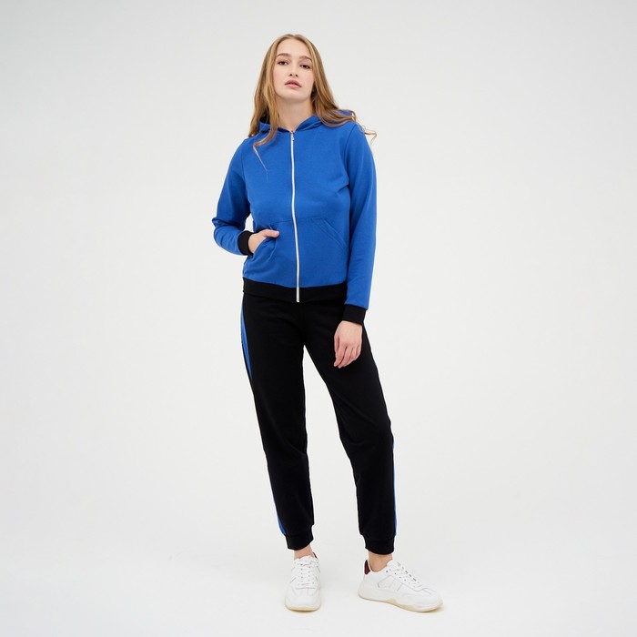 Костюм женский (толстовка, брюки), цвет чёрный василёк, размер 46
Костюм женский (толстовка, брюки), цвет чёрный василёк, размер 46