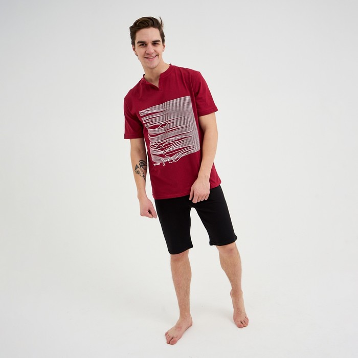 Комплект мужской (футболка и шорты), красный/черный, размер 54
Комплект мужской (футболка и шорты), красный/черный, размер 54