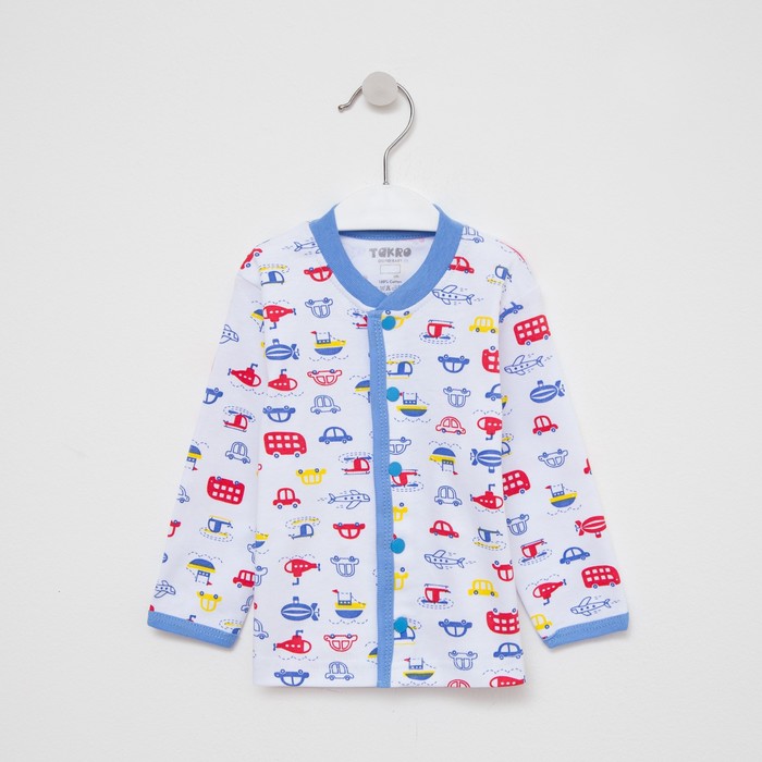 Кофточка для мальчика, цвет белый/машинки, рост 74 см
Кофточка для мальчика, цвет белый/машинки, рост 74 см