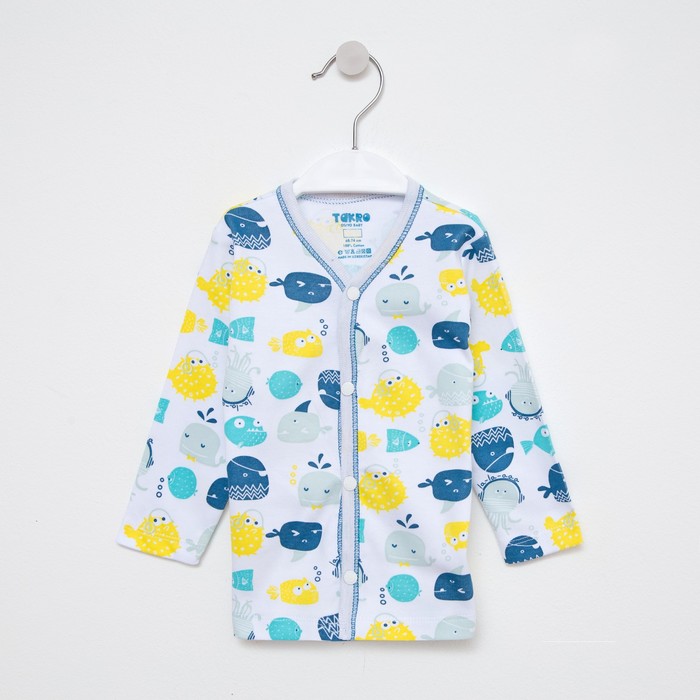 Кофточка для мальчика, цвет белый/рыбки, рост 62 см
Кофточка для мальчика, цвет белый/рыбки, рост 62 см