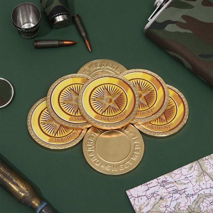 Шоколадная медаль «Защитнику», 25 г
Шоколадная медаль «Защитнику», 25 г