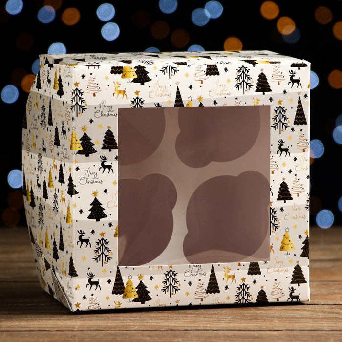 Упаковка на 4 капкейков с окном "Сочельник", 16 х 16 х 10 см, 1 шт.
Упаковка на 4 капкейков с окном "Сочельник", 16 х 16 х 10 см, 1 шт.