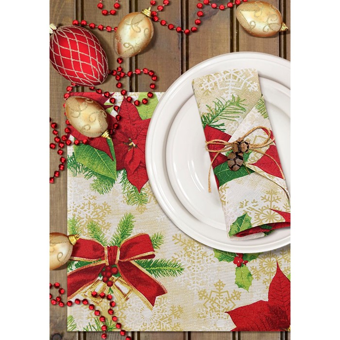 Салфетка Christmas, размер 32х32 см, 4 шт в уп 
Салфетка Christmas, размер 32х32 см, 4 шт в уп