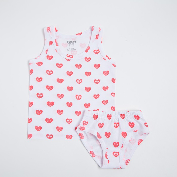 Комплект (майка, трусы) для девочки, цвет белый/сердечки, рост 86 см
Комплект (майка, трусы) для девочки, цвет белый/сердечки, рост 86 см