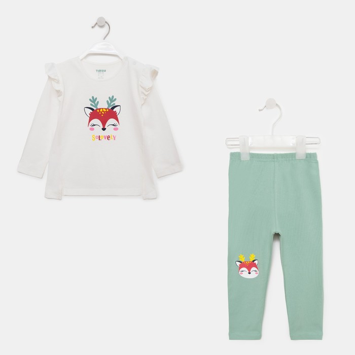 Комплект (лонгслив, лосины) для девочки, цвет экрю/зелёный, рост 92 см
Комплект (лонгслив, лосины) для девочки, цвет экрю/зелёный, рост 92 см