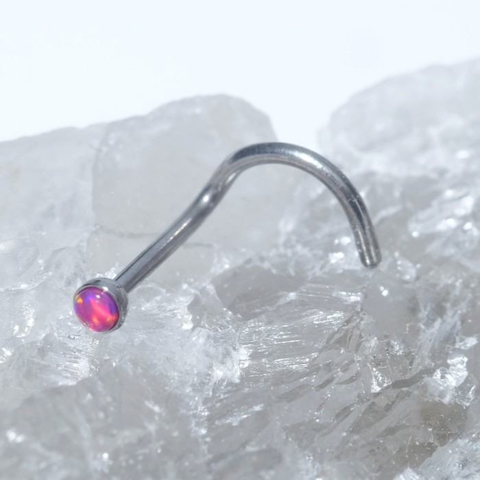 Пирсинг в нос (нострил) "Опал", цвет розовый
Пирсинг в нос (нострил) "Опал", цвет розовый