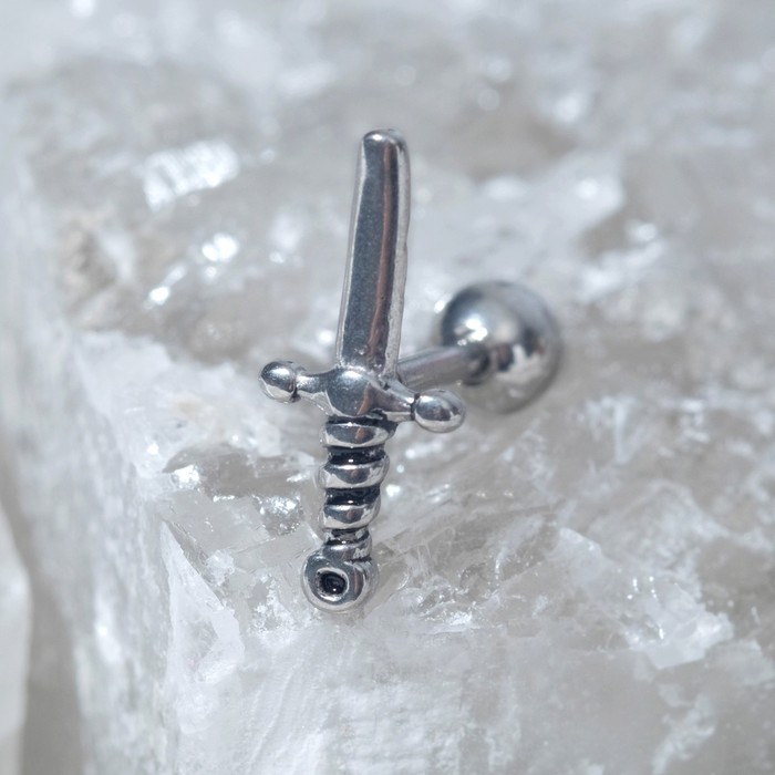 Пирсинг в ухо (хеликс ) "Меч", цвет серебро
Пирсинг в ухо (хеликс ) "Меч", цвет серебро