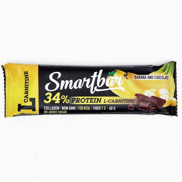 фото Батончик smartbar с высоким содержанием белка, банан- шоколад, 40 г smartbar protein