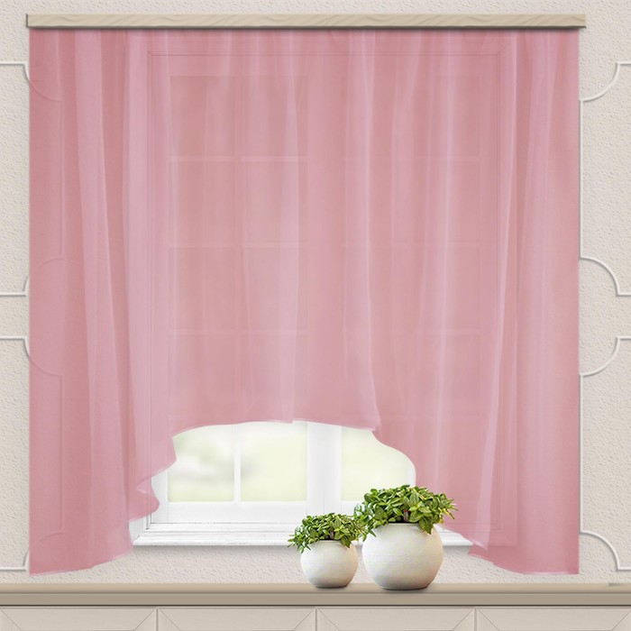 Штора для кухни вуаль-однотонная арка 285х160 см, брусника, пэ
Штора для кухни вуаль-однотонная арка 285х160 см, брусника, пэ