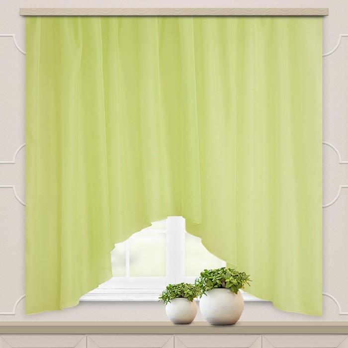 Штора для кухни вуаль-однотонная арка 285х160 см, зел.яблоко, пэ
Штора для кухни вуаль-однотонная арка 285х160 см, зел.яблоко, пэ