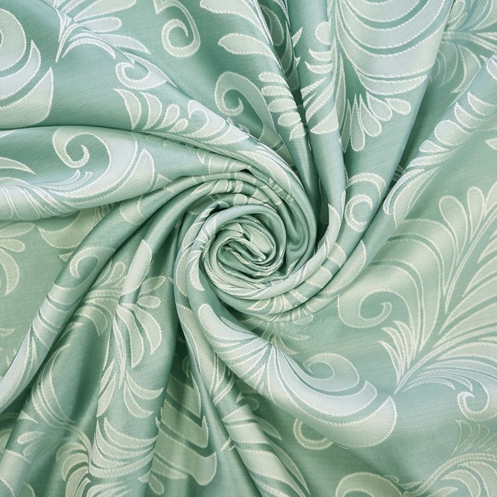 фото Штора портьерная для кухни жаккард папоротник 135х180 см, фисташка, пэ witerra