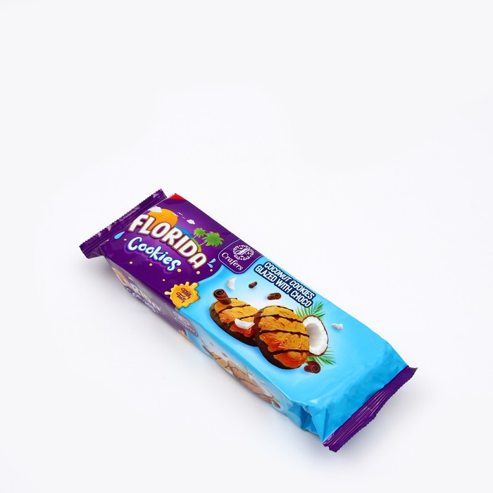 Печенье сдобное Crafers Florida частично глазированное с кокосовой стружкой коррекс, 225г 
Печенье сдобное Crafers Florida частично глазированное с кокосовой стружкой коррекс, 225г