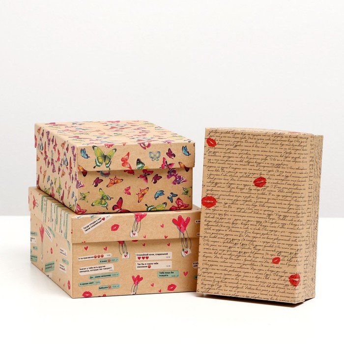 Набор коробок 3 в 1 "Послание 2", 23 х 16 х 9,5 - 19 х 12 х 6,5 см
Набор коробок 3 в 1 "Послание 2", 23 х 16 х 9,5 - 19 х 12 х 6,5 см