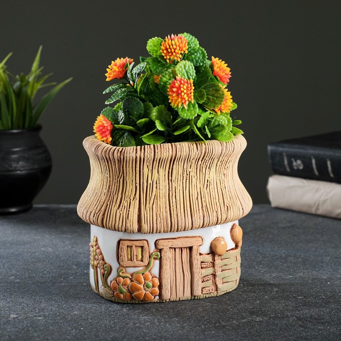 Фигурное кашпо "Домика в деревне с тыквами" 0,75л 12х12х10см
Фигурное кашпо "Домика в деревне с тыквами" 0,75л 12х12х10см