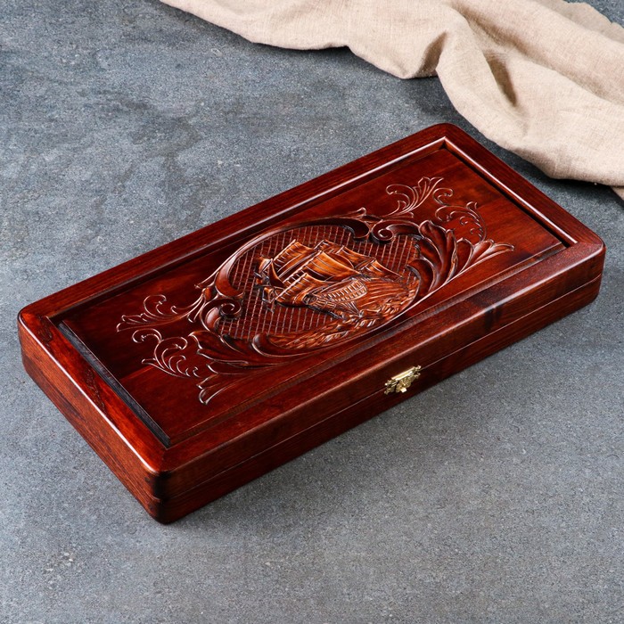 Нарды ручной работы "Корабль", резные, 51х25 см, массив ясеня
Нарды ручной работы "Корабль", резные, 51х25 см, массив ясеня