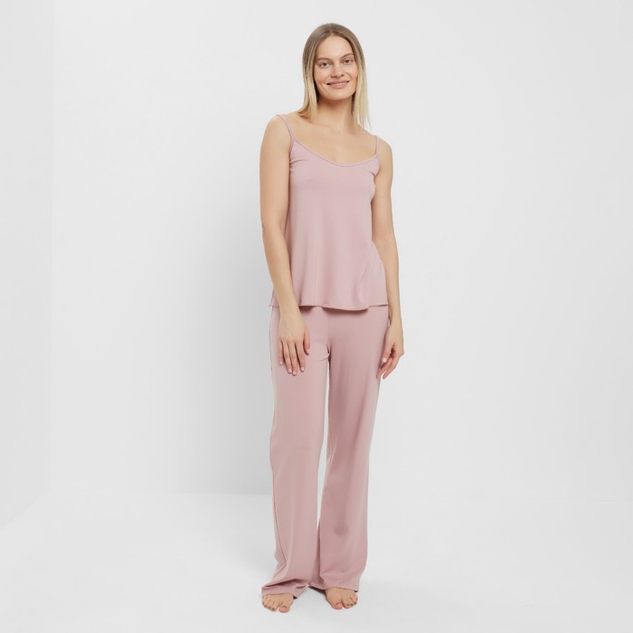 Пижама женская (майка, брюки) цвет пудра, размер 44
Пижама женская (майка, брюки) цвет пудра, размер 44