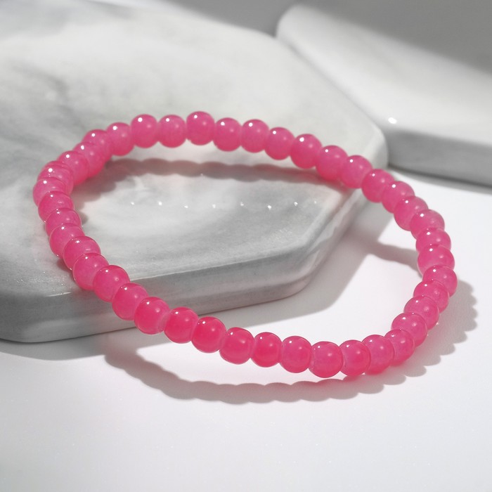 Браслет "Нить" бусина №4, цвет розовый, d=7 
Браслет "Нить" бусина №4, цвет розовый, d=7