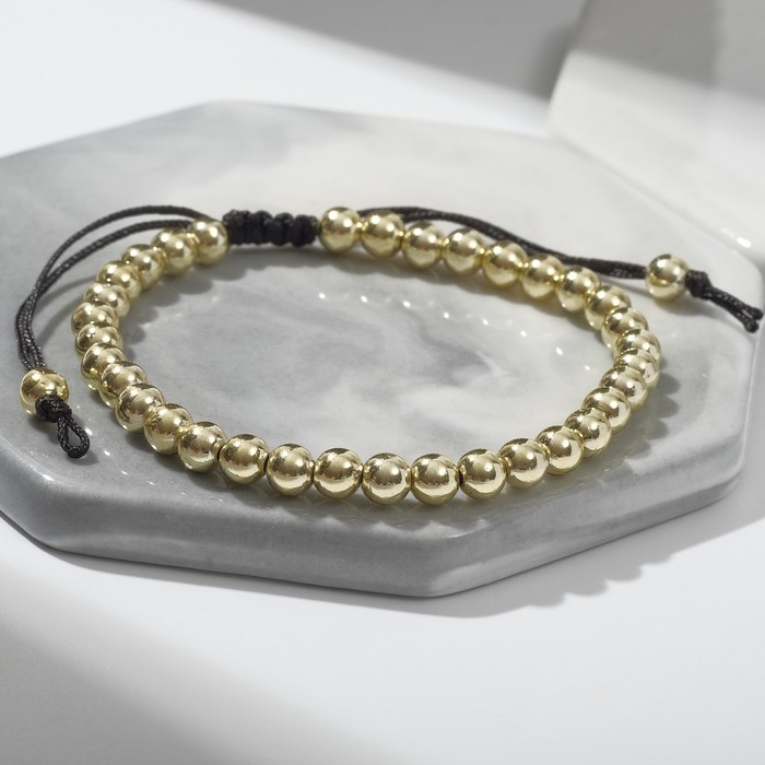 Браслет "Нить" бусина №5, цвет чёрно-золотой, d=7
Браслет "Нить" бусина №5, цвет чёрно-золотой, d=7