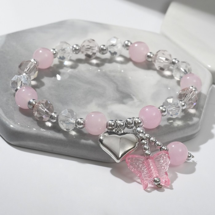 Браслет "Радость" сердечко, цвет бело-розовый, d=7
Браслет "Радость" сердечко, цвет бело-розовый, d=7