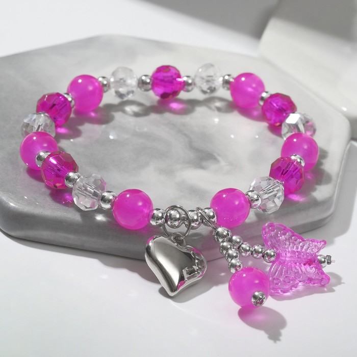 Браслет "Радость" сердечко, цвет бело-малиновый, d=7
Браслет "Радость" сердечко, цвет бело-малиновый, d=7