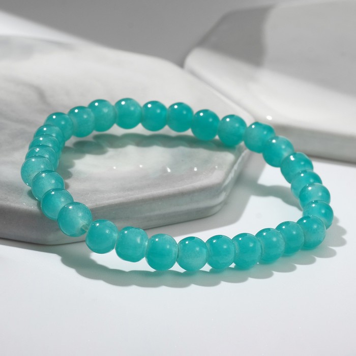 Браслет "Нить" бусина №6, цвет бирюзовый, d=7 
Браслет "Нить" бусина №6, цвет бирюзовый, d=7