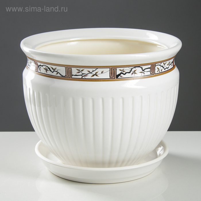 Горшок для цветов "Антика", белый, керамика, 5 л
Горшок для цветов "Антика", белый, керамика, 5 л