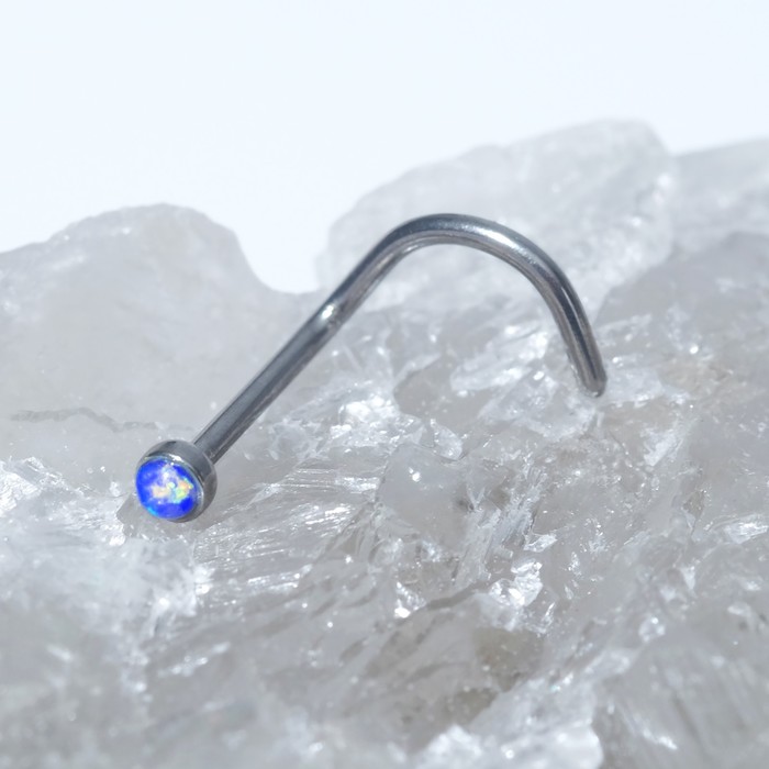 Пирсинг в нос (нострил) "Опал", цвет синий
Пирсинг в нос (нострил) "Опал", цвет синий