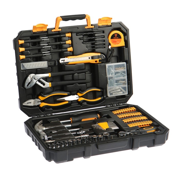 Набор инструментов DEKO DKMT196, универсальный, Cr-V, 196 предметов, кейс 
Набор инструментов DEKO DKMT196, универсальный, Cr-V, 196 предметов, кейс