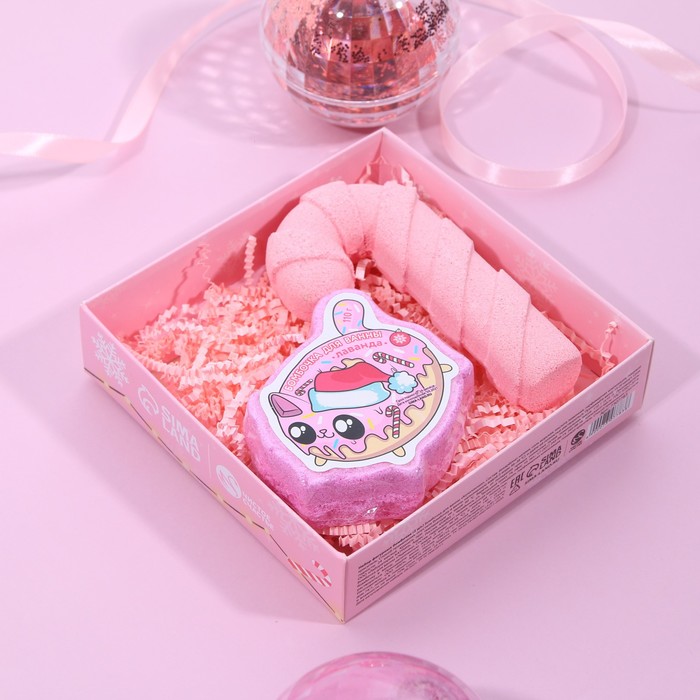 Набор для ванны "Минуты счастья": бомбочка в форме леденца, аромат ягодный, бомбочка в форме котопончика, аромат лаванда
Набор для ванны "Минуты счастья": бомбочка в форме леденца, аромат ягодный, бомбочка в форме котопончика, аромат лаванда