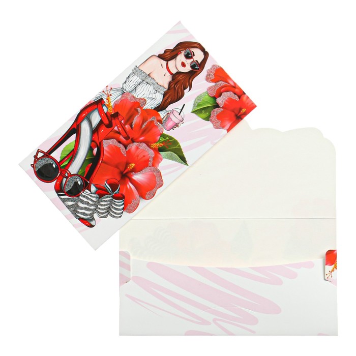 Конверт для денег "Универсальный!" девушка, цветы, напиток
Конверт для денег "Универсальный!" девушка, цветы, напиток