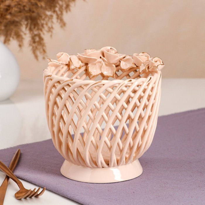 Конфетница "Горшочек", бежевая, лепка, плетение, авторская работа
Конфетница "Горшочек", бежевая, лепка, плетение, авторская работа