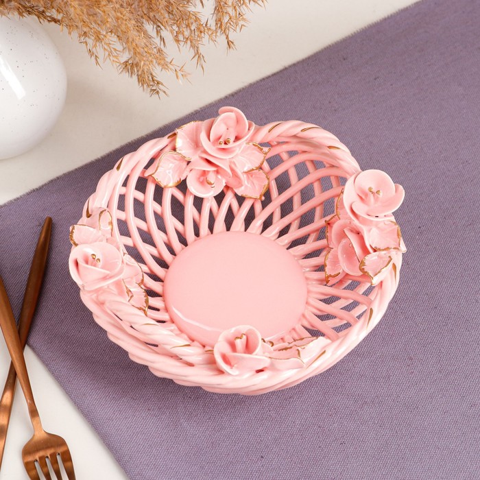 Конфетница "Люси", розовая, лепка, плетение, авторская работа
Конфетница "Люси", розовая, лепка, плетение, авторская работа