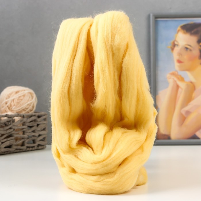 Волокно для валяния Валяшка LG_Wool Fine тонкая шерсть 100% Шампанское (772)