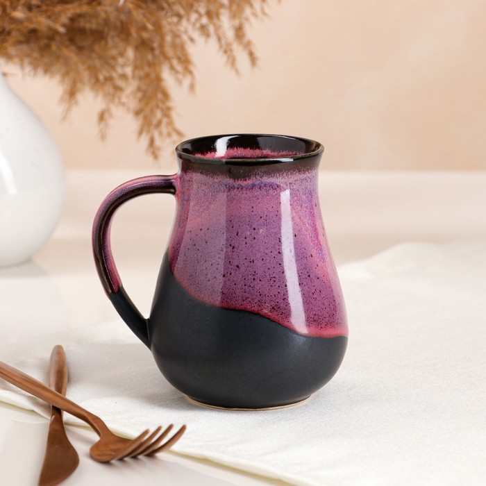 Кружка "Капля", глазурь, матовая, чёрно-красная, 0.4 л
Кружка "Капля", глазурь, матовая, чёрно-красная, 0.4 л