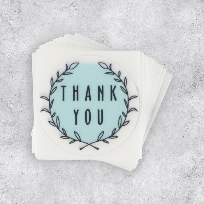 Набор наклеек для бизнеса Thank you, матовая пленка, 50 шт, 4 х 4 см