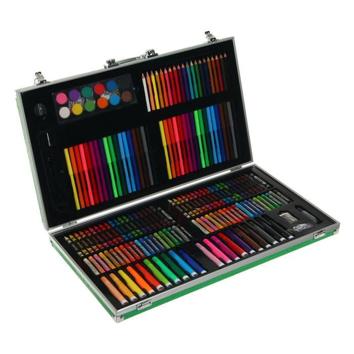 Набор для рисования, в чемоданчике, зелёный 
Набор для рисования, в чемоданчике, зелёный