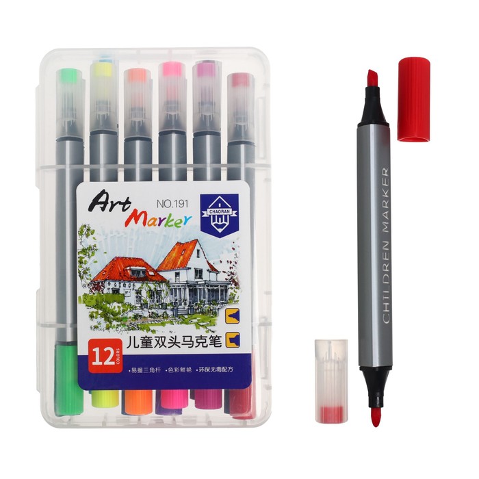 Фломатеры 12 цветов, двусторонние, пулевидный/скошенный наконечники, корпус треугольный
Фломатеры 12 цветов, двусторонние, пулевидный/скошенный наконечники, корпус треугольный