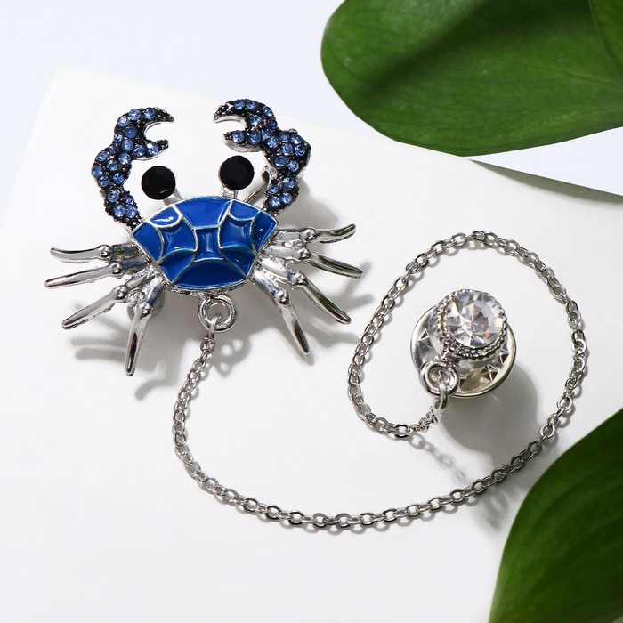 Брошь со значком на цепочке "Крабик", цвет синий в серебре
Брошь со значком на цепочке "Крабик", цвет синий в серебре