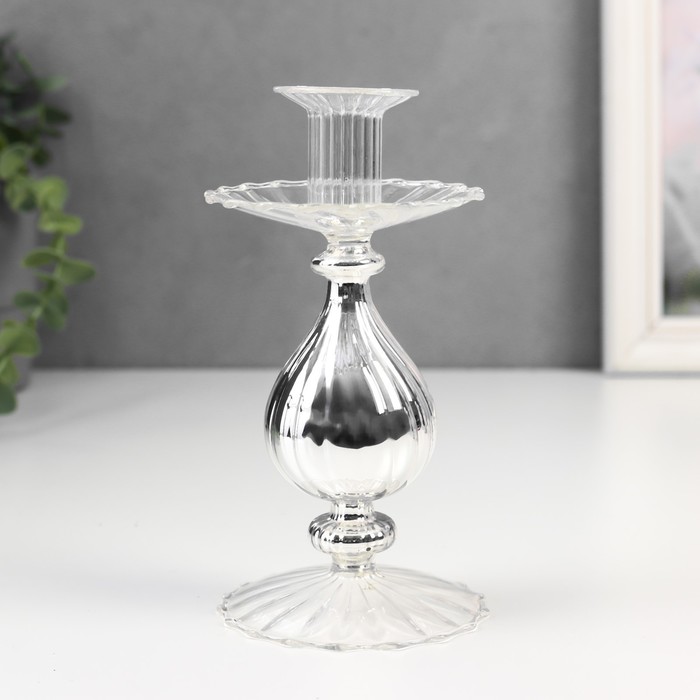 Подсвечник стекло на 1 свечу "Капля" серебро d до 4,5 см 17х9х9 см
Подсвечник стекло на 1 свечу "Капля" серебро d до 4,5 см 17х9х9 см