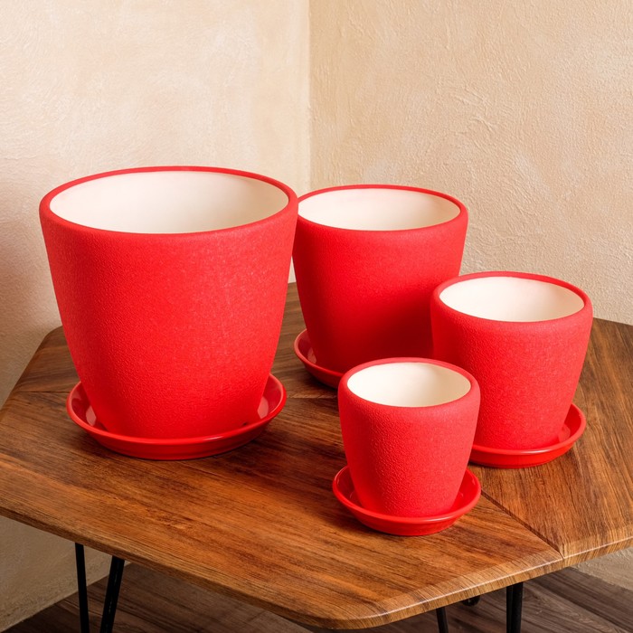 Набор горшков для цветов "Грация" 4 шт, шёлк, красные, 10 л/ 4,5 л/ 2,3 л/ 1,2 л
Набор горшков для цветов "Грация" 4 шт, шёлк, красные, 10 л/ 4,5 л/ 2,3 л/ 1,2 л