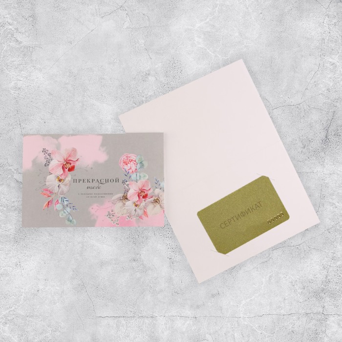 Открытка под подарочный сертификат «Прекрасной тебе», акварельный картон, 10 × 15 см
Открытка под подарочный сертификат «Прекрасной тебе», акварельный картон, 10 × 15 см