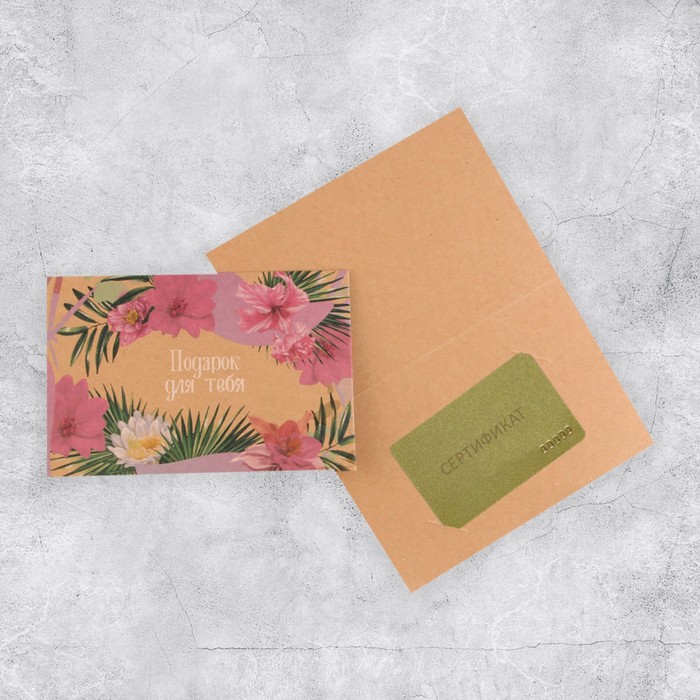 Открытка под подарочный сертификат «Подарок для тебя», крафт, 10 × 15 см
Открытка под подарочный сертификат «Подарок для тебя», крафт, 10 × 15 см
