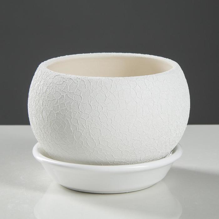 Горшок для цветов "Шар", шёлк, белый, керамика, 0.4 л
Горшок для цветов "Шар", шёлк, белый, керамика, 0.4 л