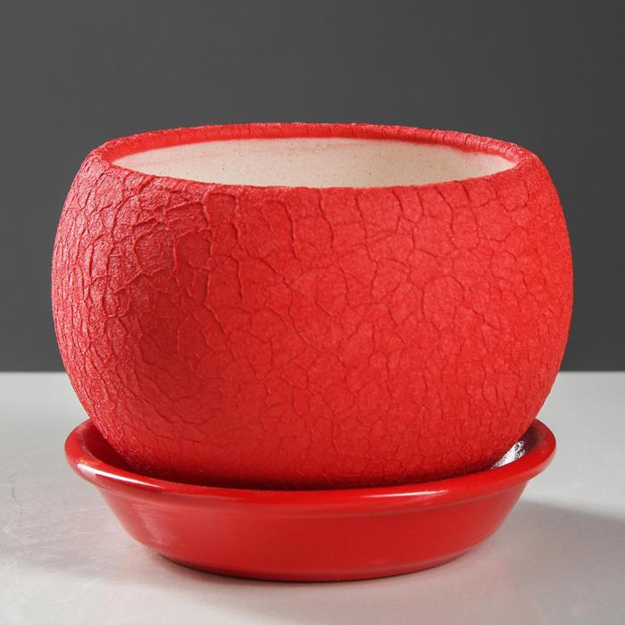 Горшок для цветов "Шар", шёлк, красный, керамика, 0.4 л
Горшок для цветов "Шар", шёлк, красный, керамика, 0.4 л